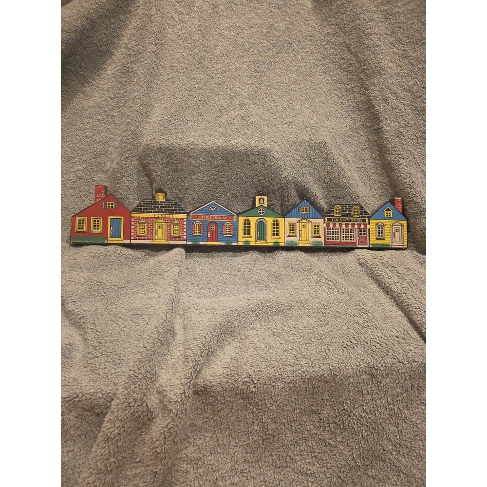 Chadwick-Miller Village Row Houses Wall Hanging Wooden Vintage 1987 Cottagecore